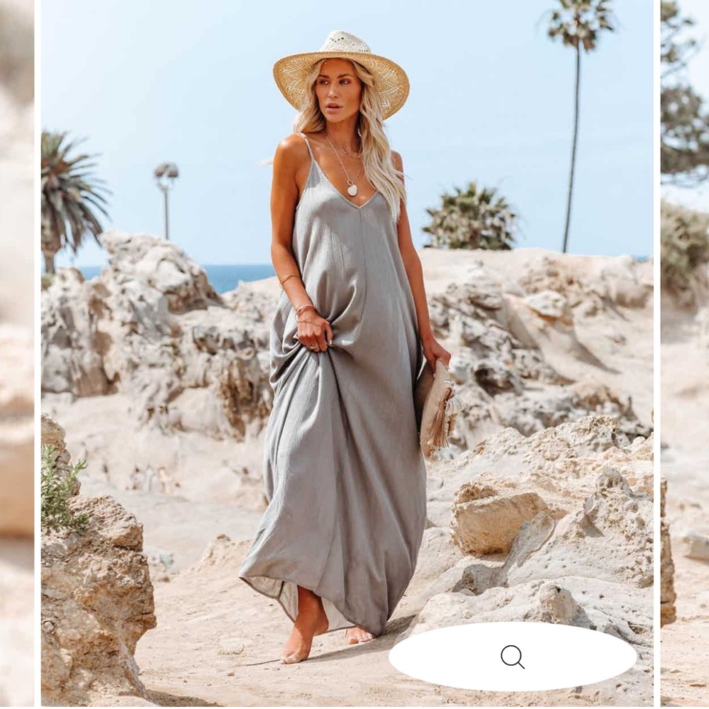 S/M OLIVIAN POCKETED MAXI DRESS - CEMENT NWT